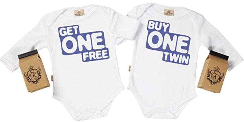 divertidos bodies para gemelos con la inscripción buy one twin, get one free