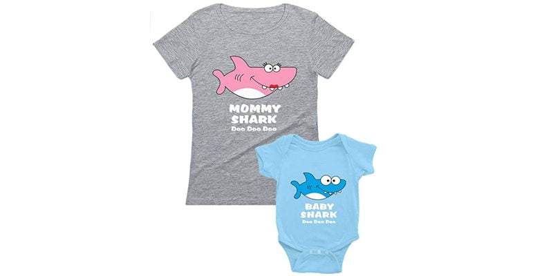 regalo para mama y bebe a conjunto mommy shark baby shark