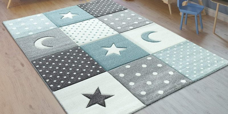 alfombra de gateo para bebés estrellas y lunas